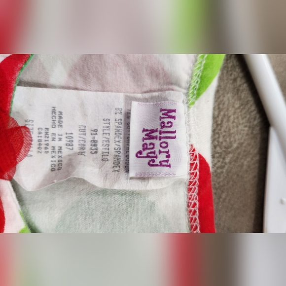 Mallory May all dotted up for Christmas Size 7 Top w front kangaroo pocket, vgc - Picture 7 of 8